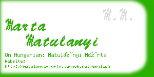 marta matulanyi business card